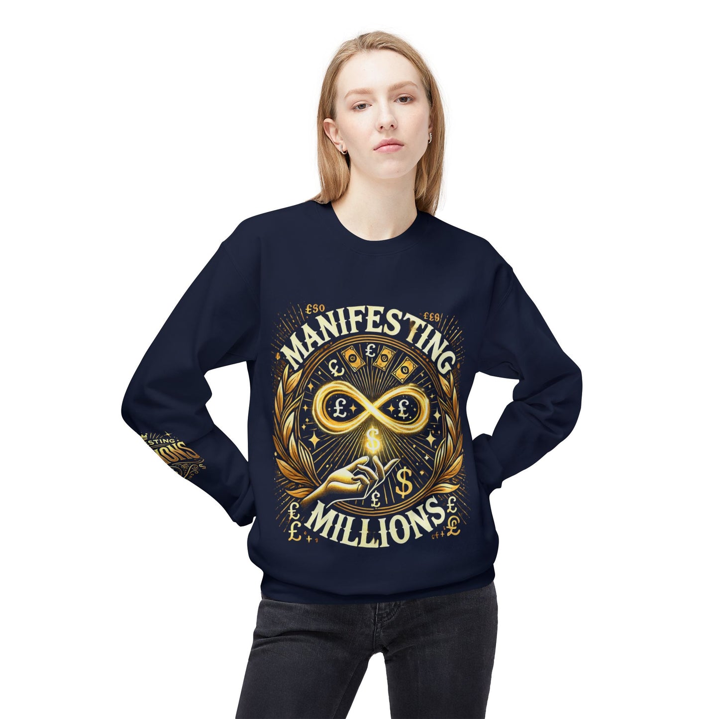 Manifesting Millions - Midweight Softstyle Fleece Crewneck Sweatshirt