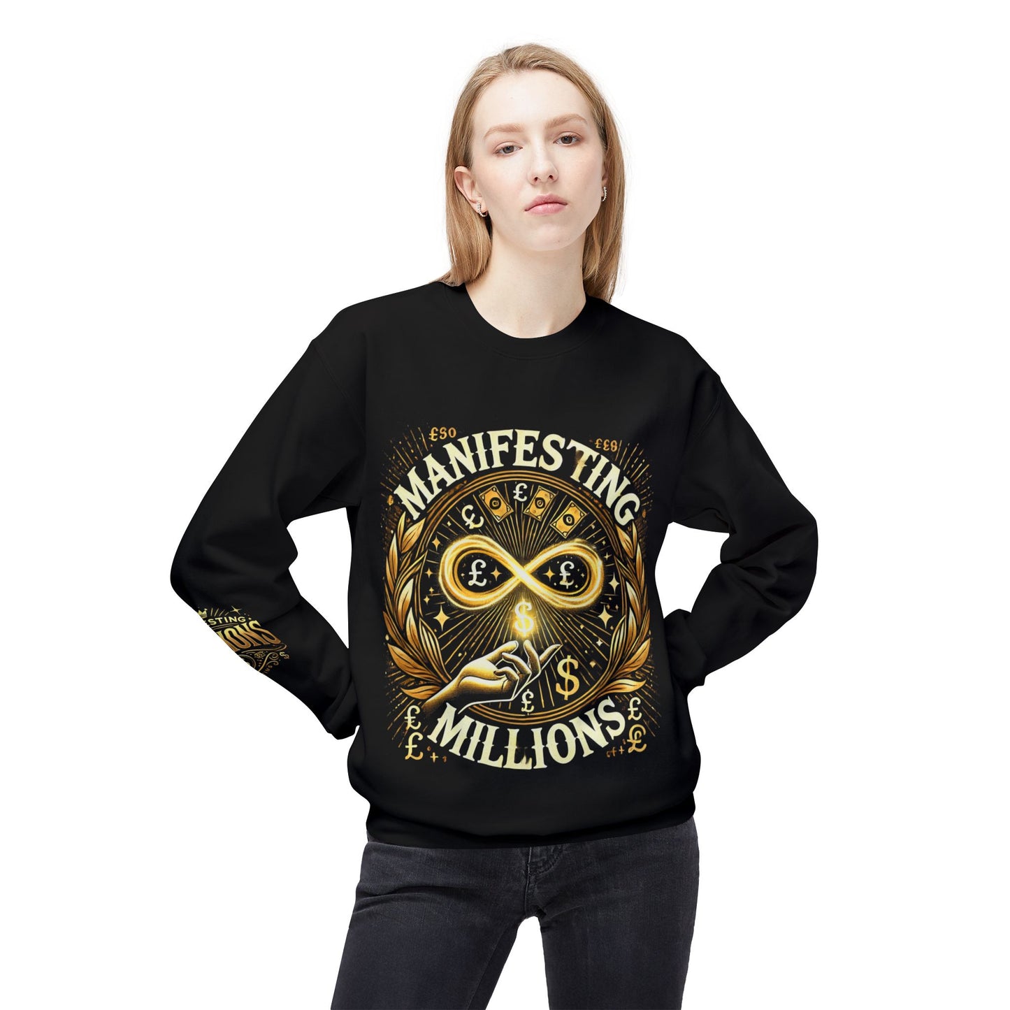 Manifesting Millions - Midweight Softstyle Fleece Crewneck Sweatshirt