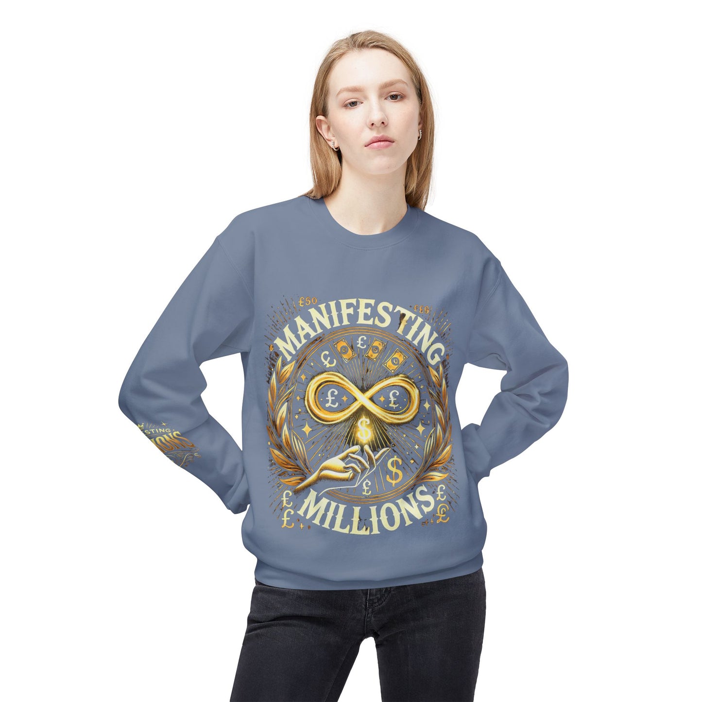 Manifesting Millions - Midweight Softstyle Fleece Crewneck Sweatshirt