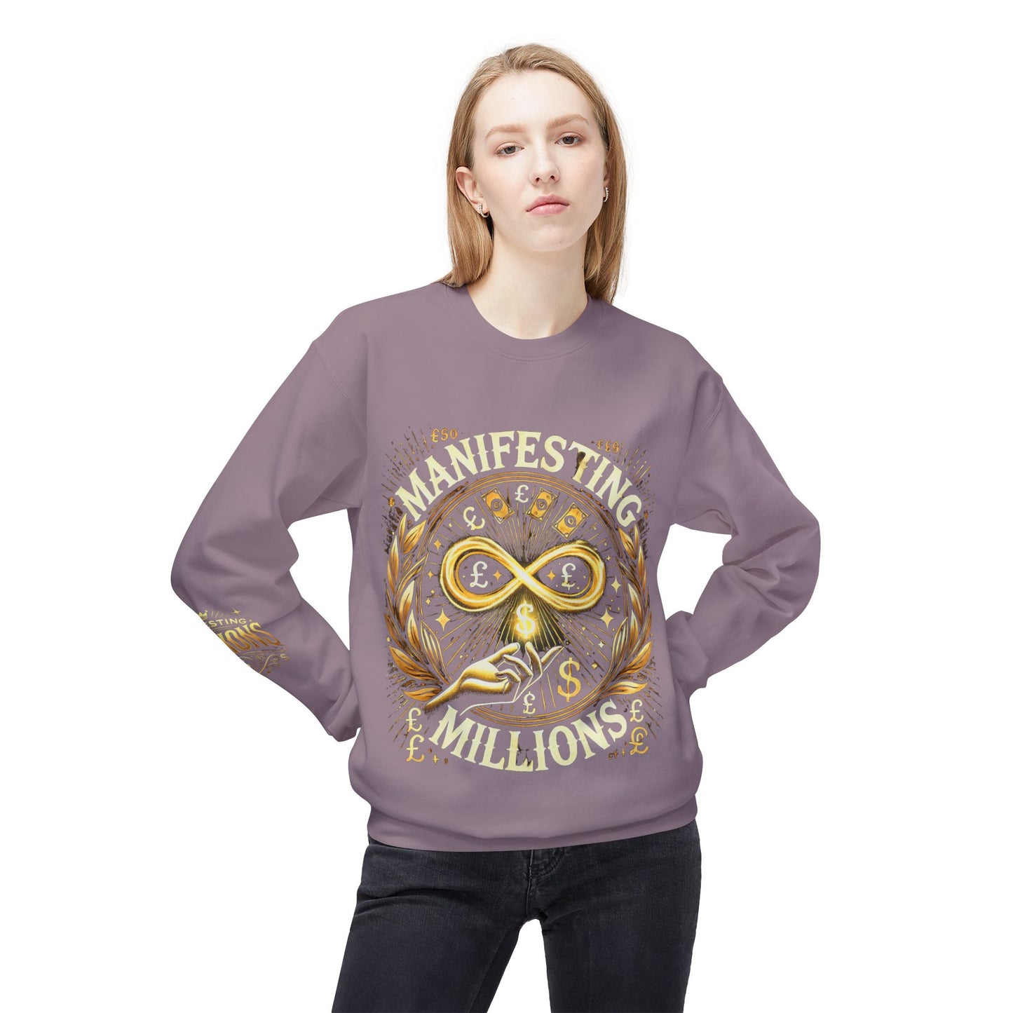 Manifesting Millions - Midweight Softstyle Fleece Crewneck Sweatshirt